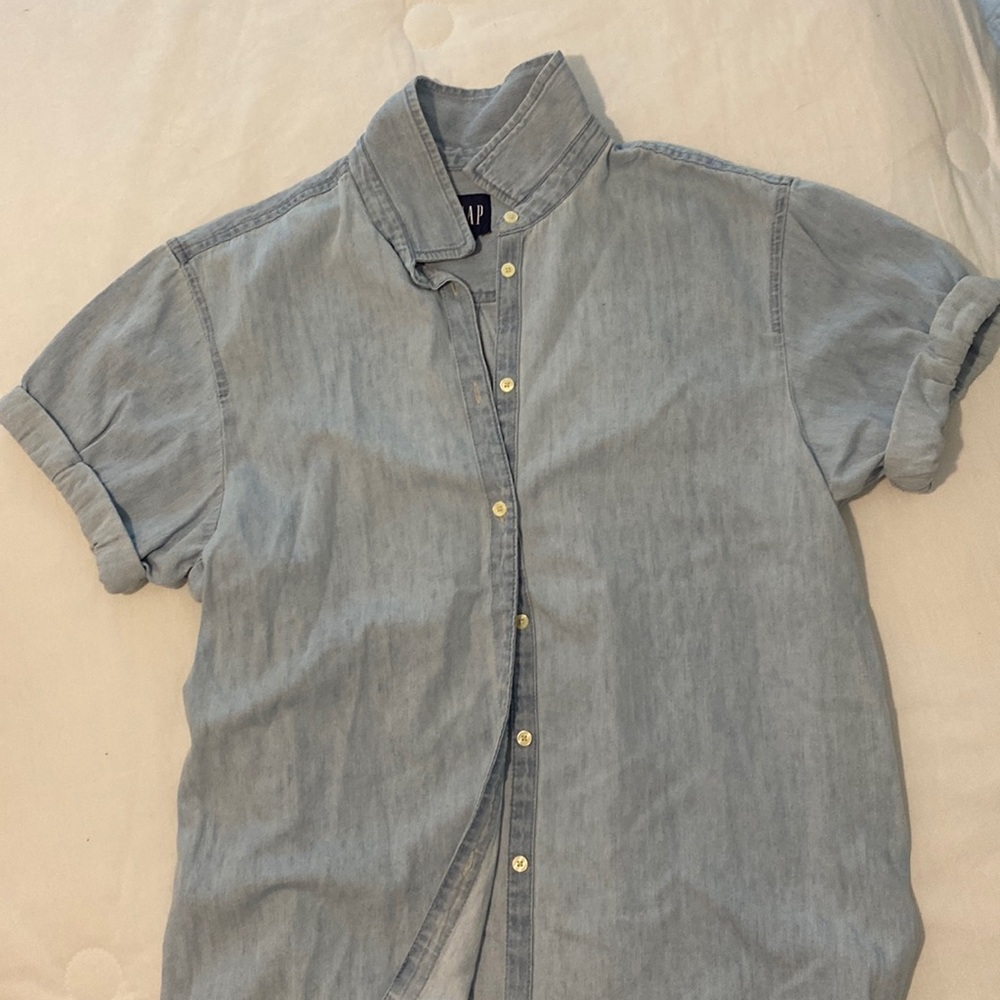 Gap Light Denim Short Sleeve Top